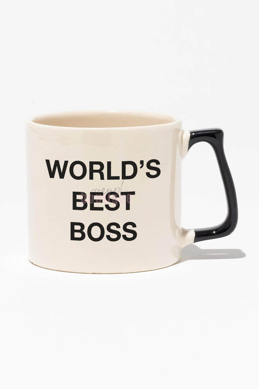 Worlds Best Boss Baskılı | The Office Hediyelik | Siyah Kulplu Modern Seramik Kupa