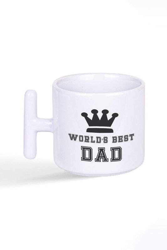 Worlds Best Dad Babalar Günü Hediye Baskılı Latte Fincanı T Kulplu Kupa Bardak