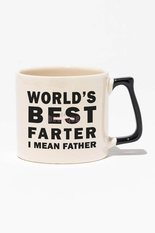 Worlds Best Farter Baskılı | Komik Babalar Günü Hediyelij | Siyah Kulplu Modern Seramik Kupa