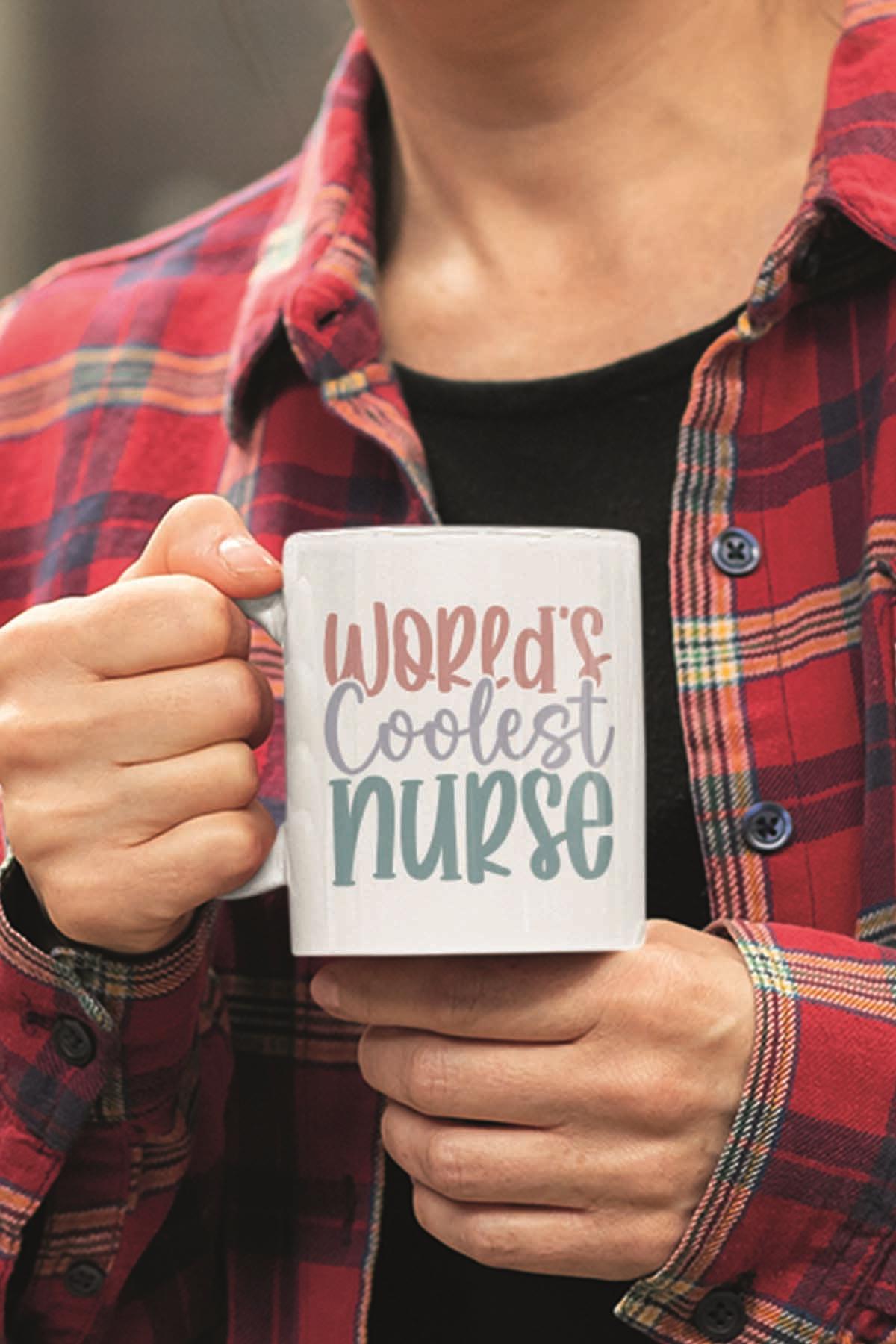 World's Coolest Nurse Hemşire Hediyelik Baskılı Kupa Bardak