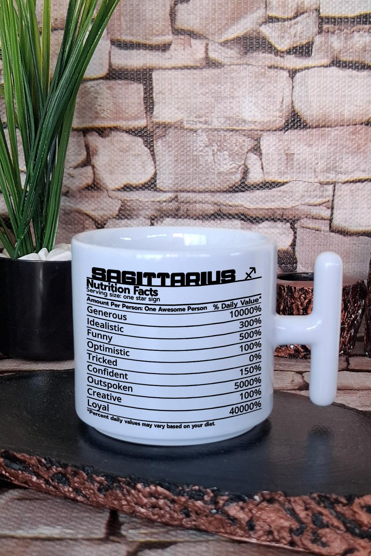 Yay Burcu Sagittarius nutrition facts Hediyelik Baskılı T Kulplu Latte Fincanı Kupa Bardak