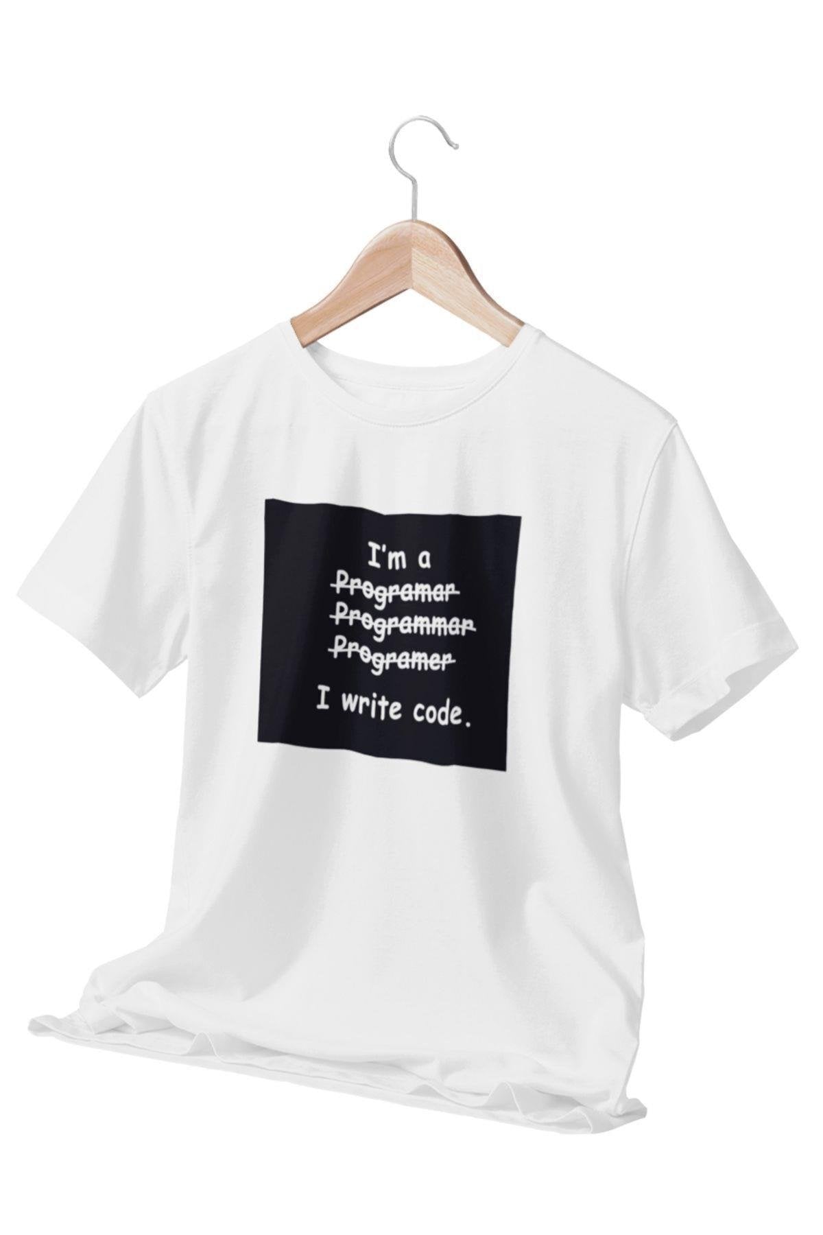 Yazılımcı Mühendis Eğlenceli Hediyelik Beyaz Unisex T-Shirt