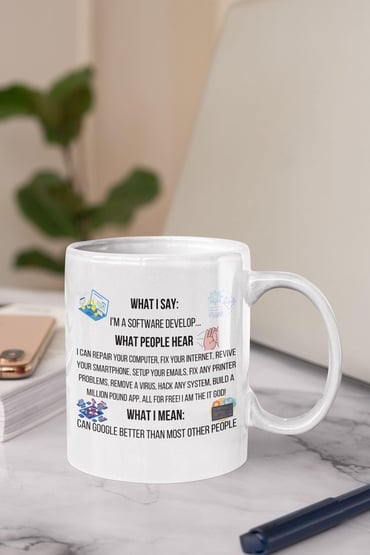 Yazılımcı Mühendis I' AM A SOFTWARE DEVELOPER Baskılı Eğlenceli Hediyelik Kupa Bardak