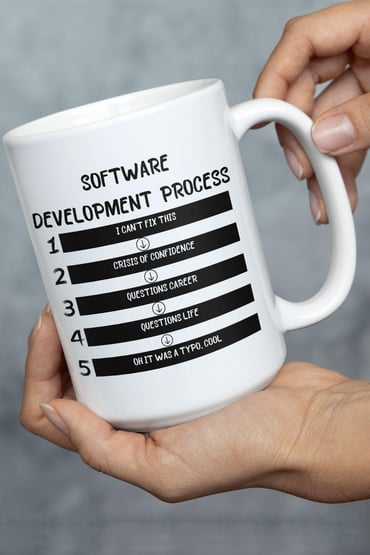 Yazılımcı Mühendis Software Development Process Baskılı Eğlenceli Hediyelik Kupa Bardak