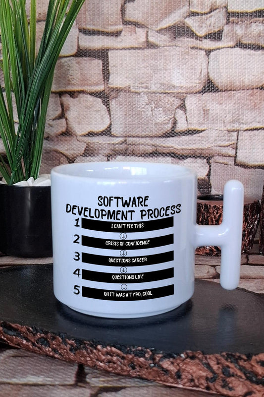 Yazılımcı Mühendis WHAT ARE CLOUDS MADE OF? Baskılı Eğlenceli T Kulplu Latte Fincanı Kupa Bardak