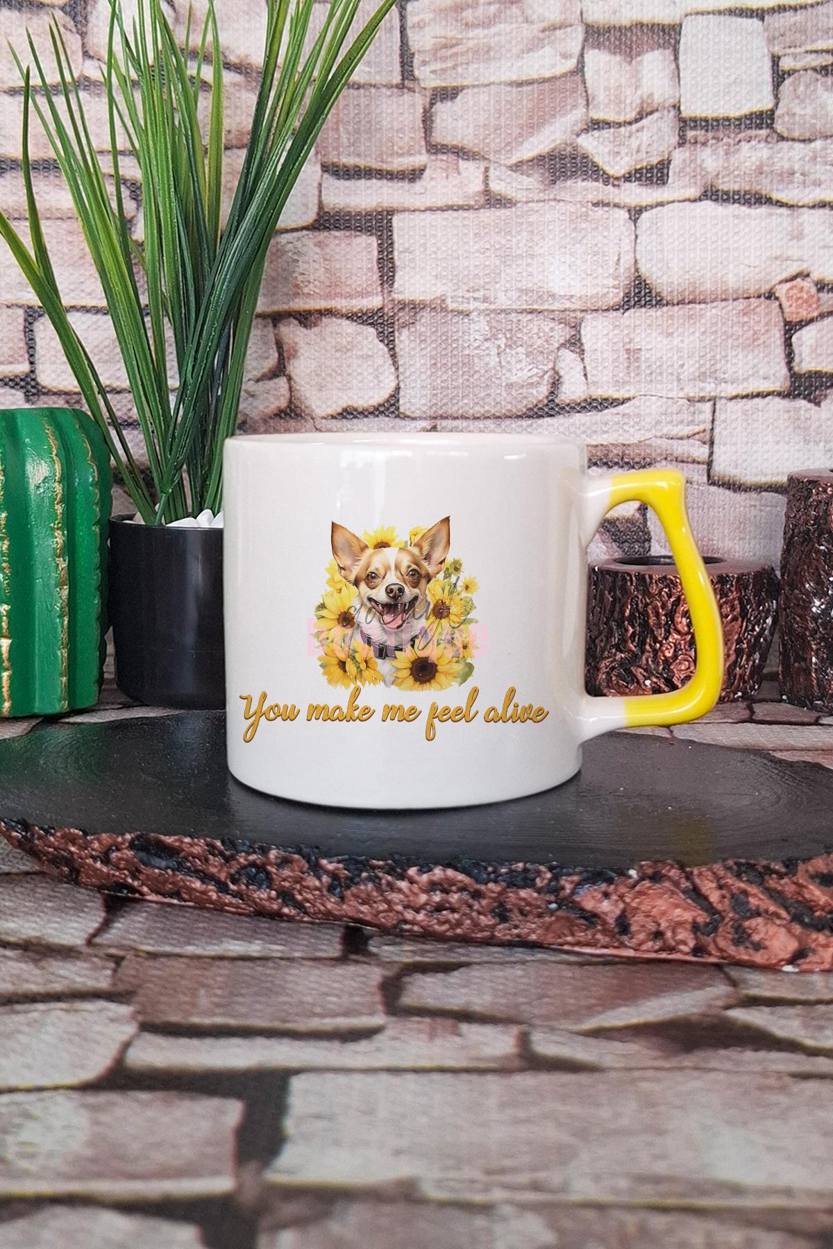 You Me And The Dogs Baskılı Köpeksever Hediyelik Kulplu Kupa Bardak