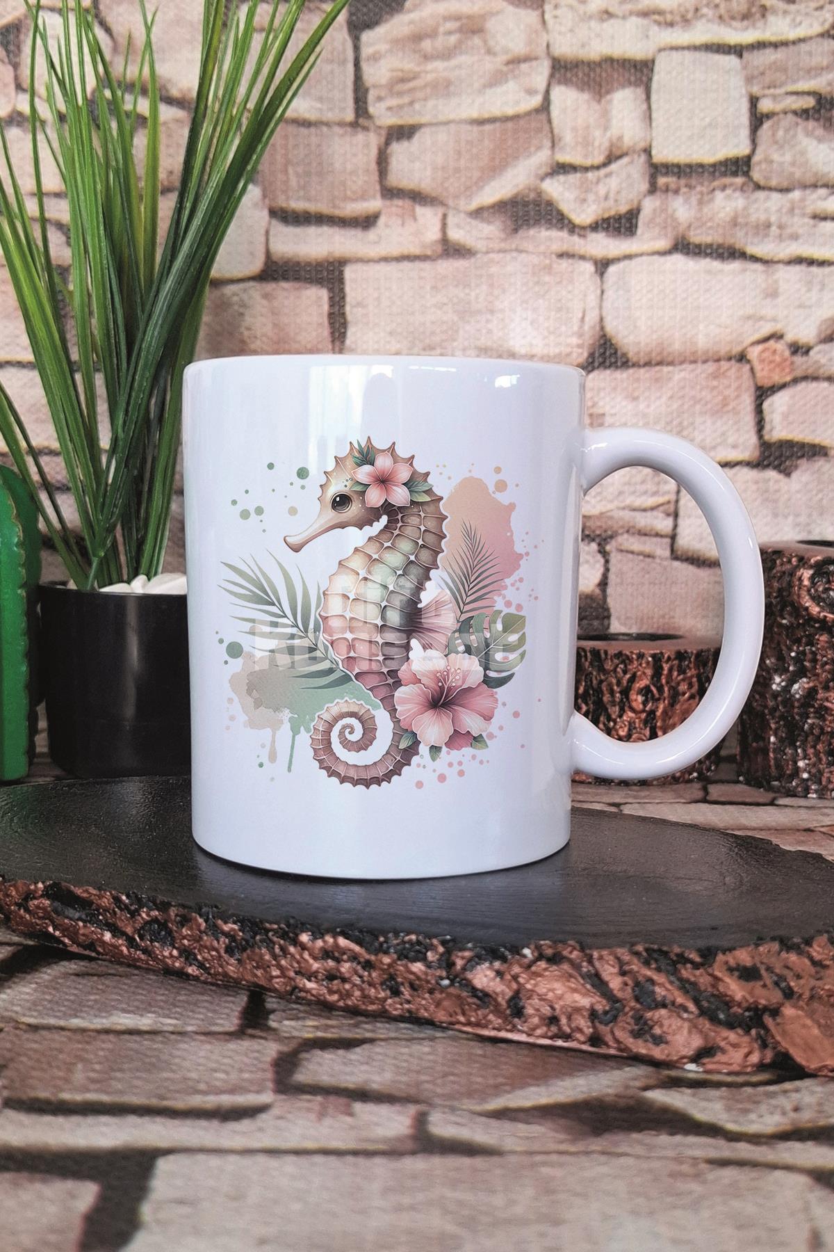 Yunus Ve Çiçekler Baskılı Hediyelik Kupa Bardak