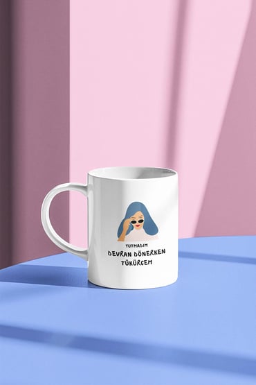 Yutmadım Bekliyorum Baskılı Eğlenceli Giderli Hediyelik Beyaz Kupa Bardak